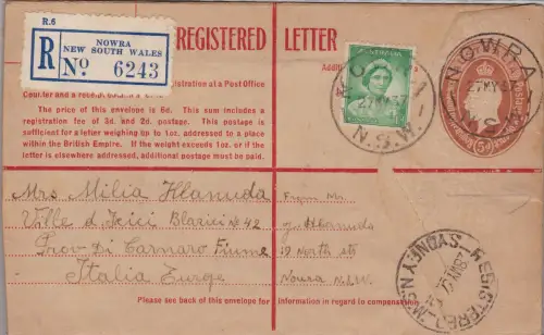 1937 AUSTRALIEN - 5d. braun in Ville d'Icici (Fluss Italien) seltenes Reiseziel