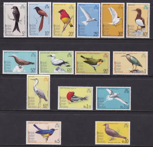 1975 BIOT - Britischer Indischer Ozean - Yvert 63/77 Serie von 15 MNH/**