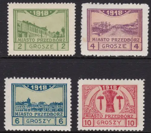 1918 POLEN, Nr. 3/6 4 Werte GEZAHNT MH/*
