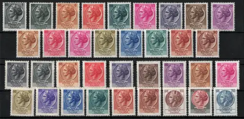 1955-69 Italien, Syrakus Sterne, gewöhnliches Papier und fluoreszierendes Papier, postfrisch**