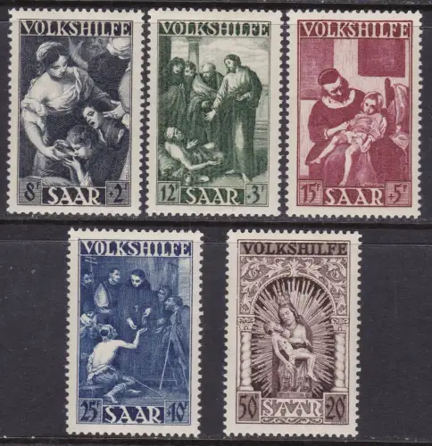 1949 SAAR Nr. 263/267 Serie mit 5 Werten MNH/**