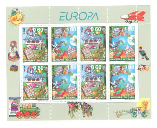 2010 EUROPA CEPT Bulgarien, 1 Kleinbogen mit 4 Paaren Kinderbücher postfrisch **