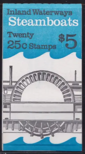 1989 USA - BOOKLET Nr. 158 $5,00 schwarzer Text auf blauem Hintergrund MNH/**