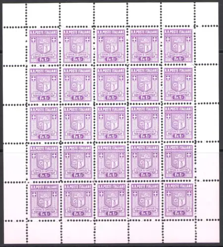 1944 Champion, Autonome Ausgabe, Nr. 1a/5a dentellati 11 1/2 MNH**