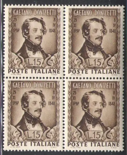 1948 REPUBLIK, Donizetti, 1 Wert, Nr. 593 Gute sehr gute Zentrierung MNH ** VIERTEL