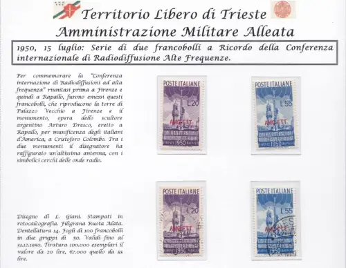 1950 TRIEST A - Nr. 76/77 Serie mit zwei Werten NEU (MNH/**)+GEBRAUCHT