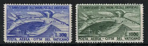 1949 Vatikan, Luftpost, 75. Jubiläum der UPU, PA Nr. 18/19, postfrisch**