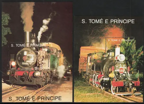 1991 S. Tomé e Principe, Yvert Foglietti # 100/01, Ferrovie, MNH **