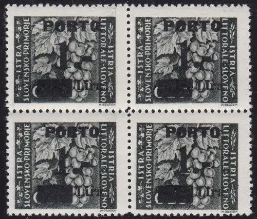 1946 SLOWENISCHE KÜSTE Steuern Nr. 14 */** IN VIERTEL DÜBEL I/III MIT VIELFALT