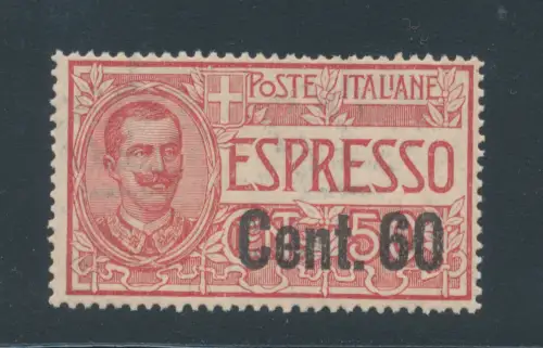 1922 Italien, Espresso, Nr. 6, 60 Cent auf 50 Cent rot, Centratissimo, postfrisch **