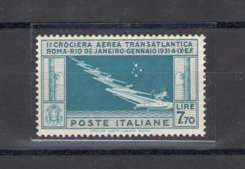 1930 Italien, Transatlantikkreuzfahrt Generale Balbo, Lire 7,70 - Nr. 25 - MNH **