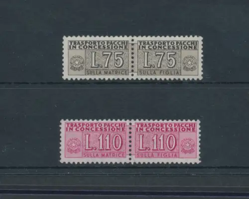 1955 Italien - Pakete in Konzession, filigrane Sterne 2 Werte Nr. 9-12 - postfrisch **