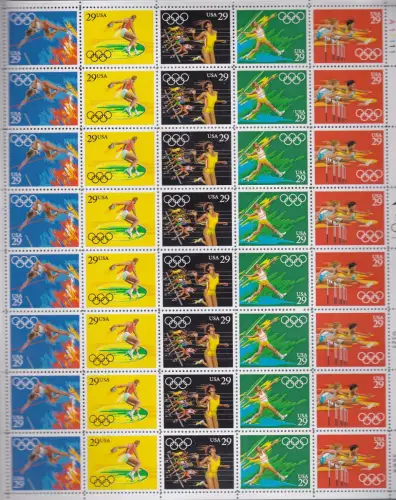 1991 USA Nr. 2271/2275 Olympische Spiele Barcelona Bogen mit 35 Werten postfrisch **