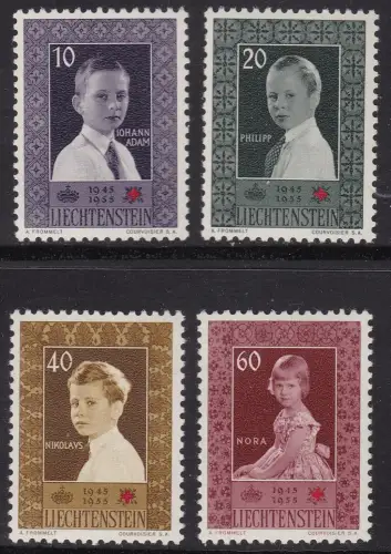 1955 LIECHTENSTEIN, Nr. 300/303 Rotes Kreuz postfrisch/**