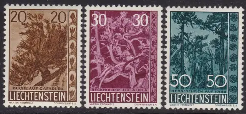 1960 LIECHTENSTEIN, Nr. 356/358 Alberi MNH/**