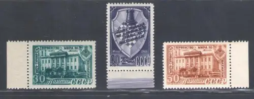 1948 RUSSLAND, Schachweltmeisterschaft, Nr. 1264/66, postfrisch**
