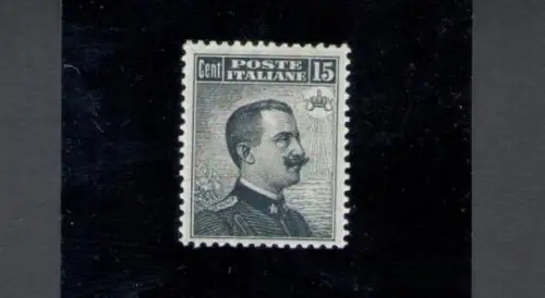 1909 Italien, 15 Cent Druck Nr. 86, gut zentriert, postfrisch **