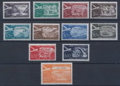 1954 TRIEST B, Luftpost, Nr. 21/31, Jugoslawien Farbwechsel, postfrisch**