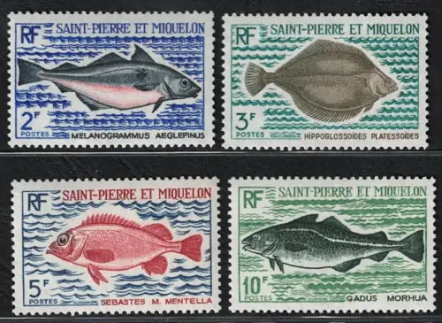 1972 Saint Pierre et Miquelon, Pesci Yvert n. 421/24, postfrisch**