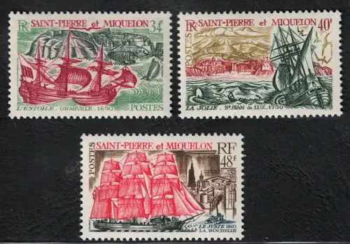 1969 Saint Pierre et Miquelon, Yvert # 395/97, Battelli, postfrisch **