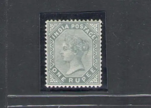 1882-90 Indien - Stanley Gibbson Nr. 101 - 1 r. slate, Effige Vittoria - MH*