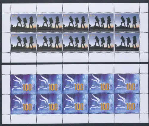 2007 EUROPA CEPT, Kosovo Unmik, 2 Miniblätter mit 10 Werten, Scout, postfrisch**