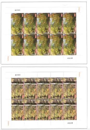 2011 EUROPA CEPT Armenien, 2 Kleinblätter von 10 Serien, Die Wälder, postfrisch **