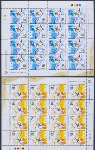 2007 EUROPA CEPT, Zypern, 2 Kleinbögen à 16 Serien, Scout, postfrisch**