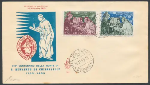 1953 Vatikan, Bernhardiner, Nr. 171/172, Venetia Nr. 202, Non Viaggiata