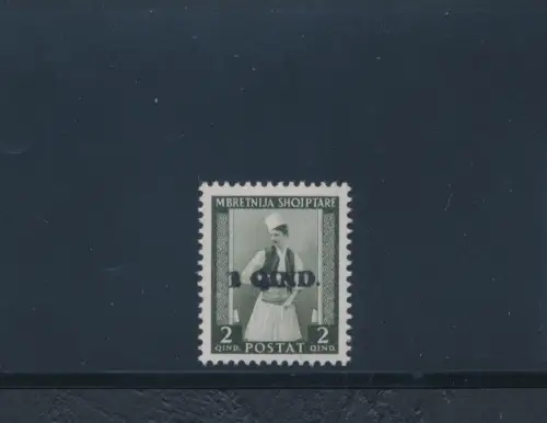 1942 ALBANIEN, Italienische Besetzung, Doppelaufdruck Nr. 37a, postfrisch**