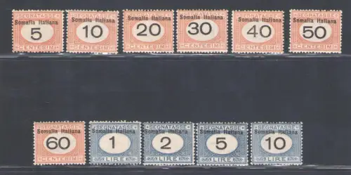 1909 Somalia, Segnatasse Nr. 41/51, sehr gute Qualität - postfrisch**
