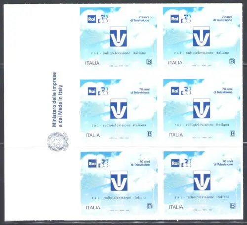 2024 Italien - Rai Radiotelevisione Italiana Block von 6 - MNH **