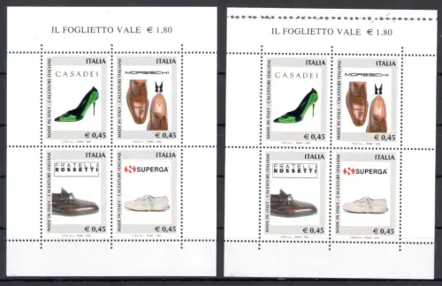 2004 Italien, Schuhe Blatt Nr. 38, schwarze Linie, postfrisch **