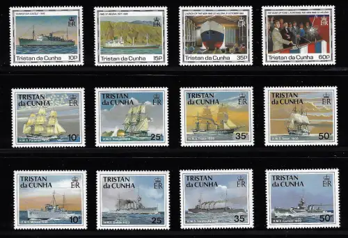 1990-91 Tristan da Cunha - Yvert Nr. 475/486, postfrisch**