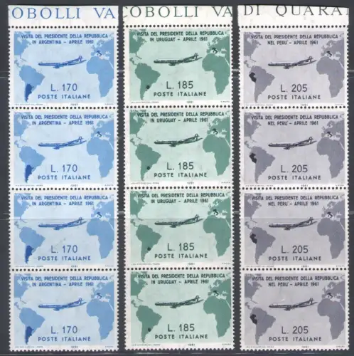 1961 Italien, Besuch von Präsident Gronchi in Südamerika Nr. 918/20, postfrisch**