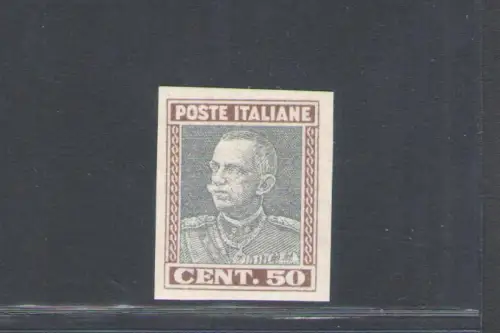 1927 Italien - Königreich, Nr. 218h Abbild, 50 Cent, ungezähnt, postfrisch**