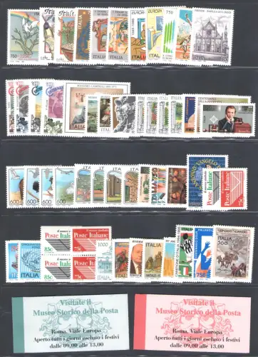 1995 Italien, kompletter Jahrgang 54 Werte + 1 Zettel + 2 Hefte - postfrisch **