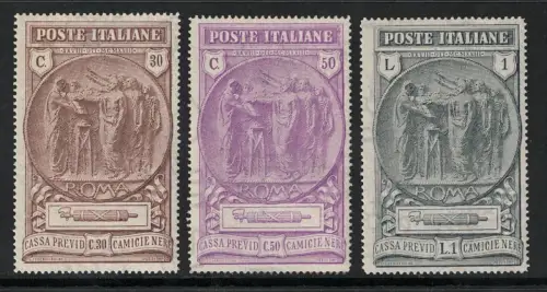 1923 Italien Königreich, Schwarzhemd Nr. 147/49, postfrisch**