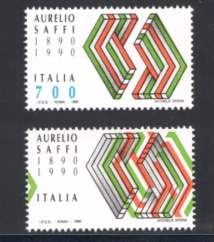 1990 Italien, SAFFI Nr. 1931 Farben verschoben und ohne den Wert von 700 Lire, postfrisch **