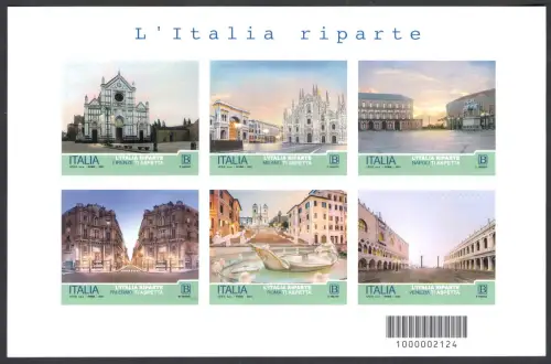2021 Italien, Republik, Tourismus, Italien Riparte, Blatt, Neu, postfrisch **