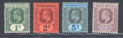 1902-04 British Honduras, Stanley Gibbons n. 80/83 - MH*