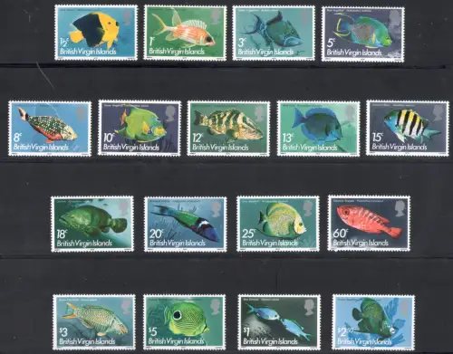 1975 Britische Jungferninseln, Pesci Yvert n. 282/98 - postfrisch**