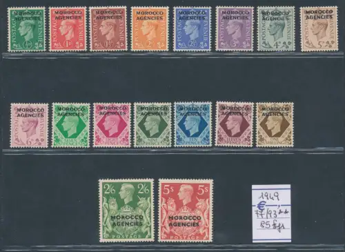 1949 Morocco Agencies - Stanley Gibbons n. 77/93 - postfrisch**