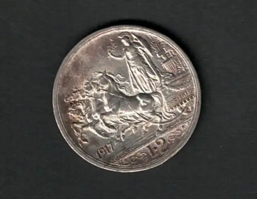 1917 Vittorio Emanuele III - 2 Lire Silber - Quadriga Briosa, BB++