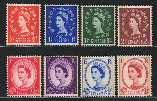 1959 Großbritannien - Elizabeth 2 Phosphorbänder SG # 599/09 - POSTFRISCH **