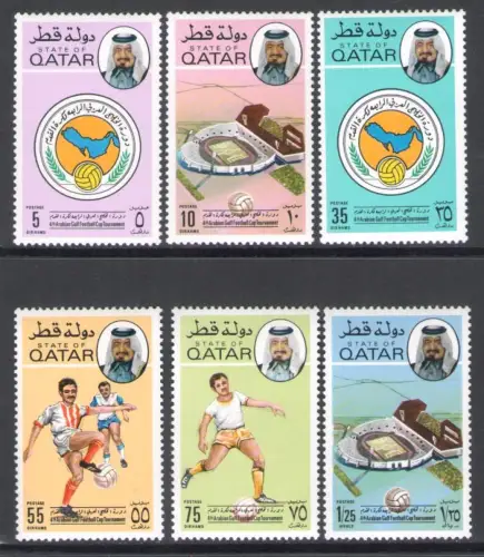 1976 QATAR, SG Nr. 586/91 - Fußball - postfrisch **