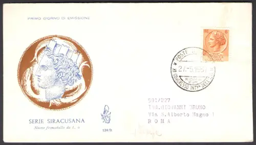 1957 REPUBBLICA - VENETIA Nr. 124/de 6 Lire Syrakus NICHT GEREIST