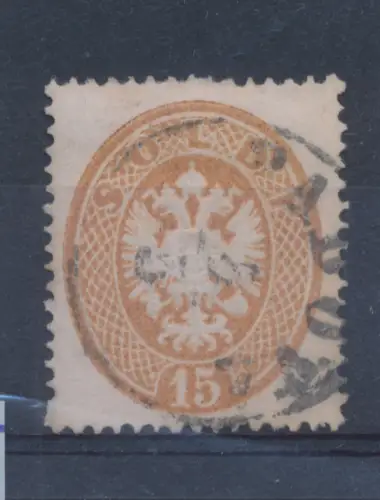 1863 LOMBARDO VENETO, Nr. 40 - 15 Silber braun gezähnt 14, gebraucht - gebraucht