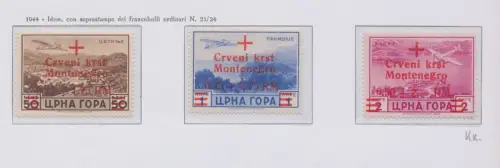 1944 Montenegro, Deutsche Besetzung, Briefmarken Montenegro (Ausgabe Cettigne) überdruckt, Luftpost A9/A11 postfrisch **