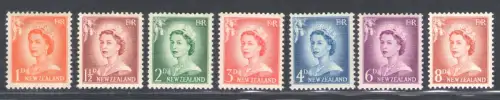 1956-59 NEUSEELAND - Yvert # 352/55A - Elisabetta II - MNH **